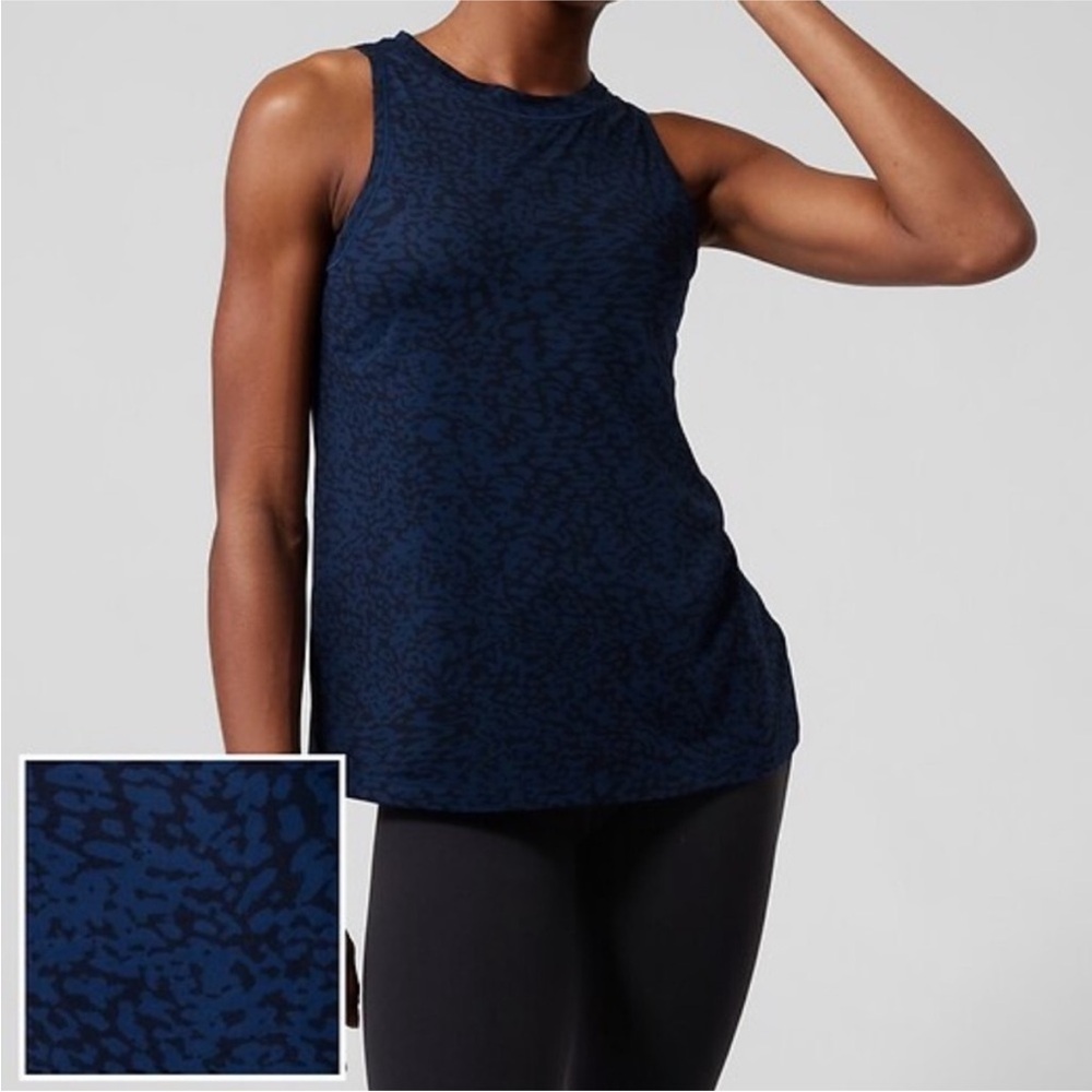 Athleta Blue Leopard Print Racerback Tank